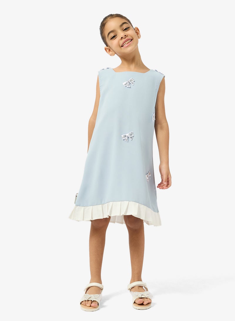 Pinata Blue Embellished Bow  Dress - Image 4